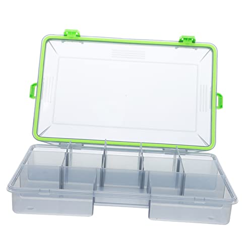 Mikikit 1Pc Fishing Storage Organizer Box Durable Lure Container with Compartments Multifunctional Fishing Gear Holder for Tackle and Accessories for Anglers
