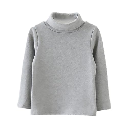 Kids Girls Long Sleeve Thermal Shirts Plain Turtleneck Soft Cotton Pullover Underwear Fall Winter Basic Warm Tee Tops
