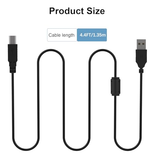 Image of Replacement USB A to Type B Printer Cable Cord Compatible with Canon MegaTank G3270, PIXMA MG3620, TS702a, TS6420a, TS7720, TR4720, TR7020a, TR8620a, G6020, imageCLASS LBP6030w (4.4FT)