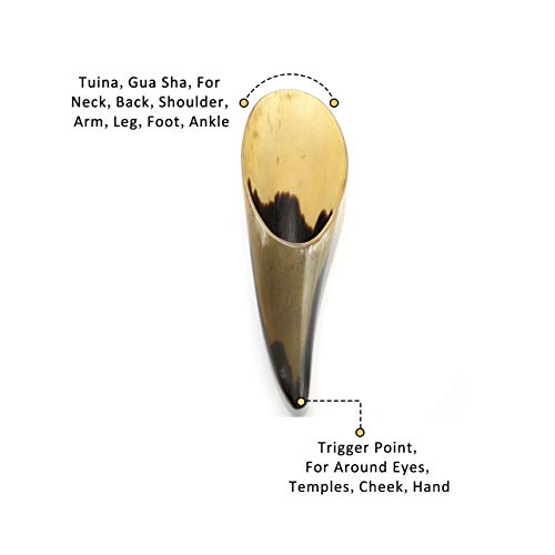Jovivi Gua Sha Handheld Massager Scraping Massage Tool, 100% Hand Made Buffalo Horn Guasha Board Acupuncture Massage Tools Chinese Scraper Tools Set, Pack of 2