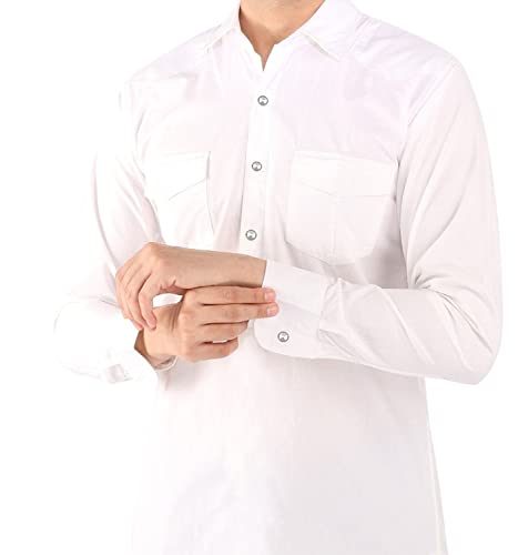 Jubba Sherwani Silver Kurta Buttons With Chain For Men & Women3