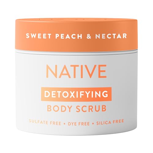 Native Sweet Peach & Nectar Exfoliating Body Scrub for Women & Men 1 Wash to Soft Smooth Skin Gently Exfoliates Even Sensitive Skin Clean Formula Enhances Skin Radiance Free of Silica 12oz