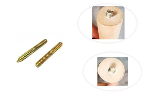 Image of 50PCS 1 /4 * 1-1 /2'' Single Tip Double Ended Tooth Bolt Furniture Hanger Bolt Double Threaded Rod Bolt 38mm Length Self Tapping Screw Furniture Accessories