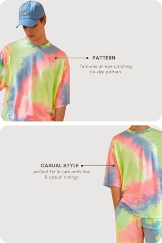 Image of DHRUVI TRENDZ Unisex Co Ord Set | Trendy Night Dress | T Shirt and Short Set Combo Lounge | Stylish Summer Travel Wear | Matching Two-Piece for Vacation