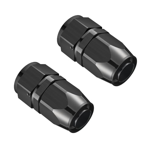 Image of EVIL ENERGY 16AN Hose End Fitting Straight Swivel for CPE Braided Hose Black 2PCS