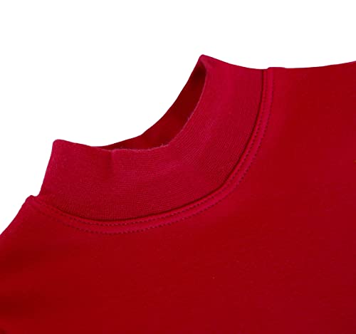 Image of Lilax Girls' Basic Long Sleeve Mock Turtleneck Cotton T-Shirt