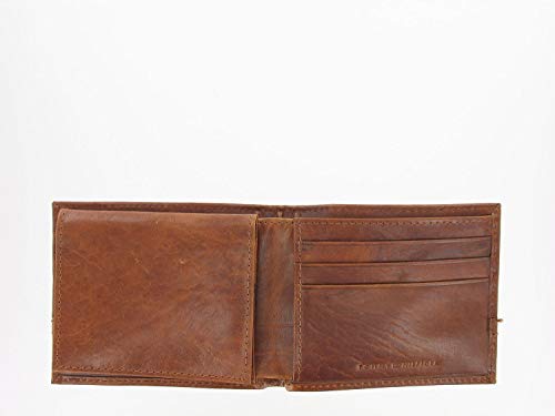 Tommy Hilfiger Mens Brown Distressed RFID Blocking Bi-Fold Wallet (Tan)2