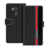 UOGNADGD Lederhülle Kompatibel mit HTC Desire 12S Klappbares Portemonnaie-Hülle mit Magnetverschluss Ständer & Kartenfächern stoßfestem Schutz (Schwarz)