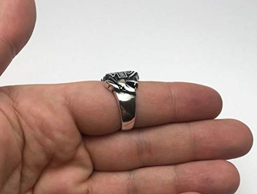 Turkish Jewelry Eagle and Lion Biker 925K Sterling Silver Men's Ring - Image 7