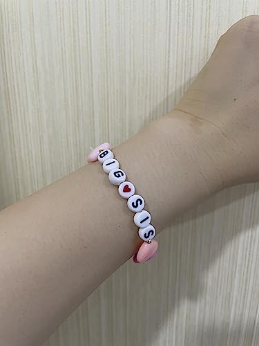 COLORFUL BLING Big Sister Beaded Bracelet Big Sis Announcement Stretch Bracelet3