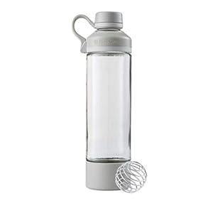 BlenderBottle Mantra Glass Shaker Bottle for Protein Mixes, 20-Ounce, Pebble Grey