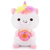 Unicorn Gift Stuffed Unicorn Plush Toy Get Well Soon Gift Stuffed Animal Plush Pillow Animal Shaped Hugging Pillow for Unisex Cushion Pillows Cuddly Toy Soft Rainbow Horse Present 13.7 inch