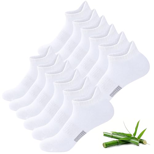 Image of Niorasen Ankle Socks for Women, 6 Pairs Breathable Bamboo Viscose Low Cut Thin Socks,Moisture Wicking Casual Sports Running
