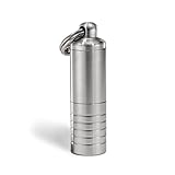 Cielo - Slim Dual Chamber Stainless Steel Pill Case Keychain Pill Holder for Medicine, Allergy Pills, Ibuprofen, Aspirin - Made in The USA, Cielo's Pill Container Keychain Pill Fob is The Best!