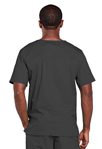 Image of Cherokee Scrubs for Men & Women V-Neck Scrub Top with 4 Pockets, Cotton Blend Soft Stretchy Easy Care Nursing Uniform - 4725