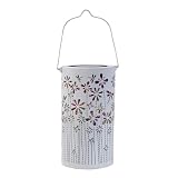 Lanterna solare per esterni, di proiezione in ferro con fiori vuoti colorati, per prato, paesaggio, sentiero, casa, giardino, portico, marciapiede, piscina e patio