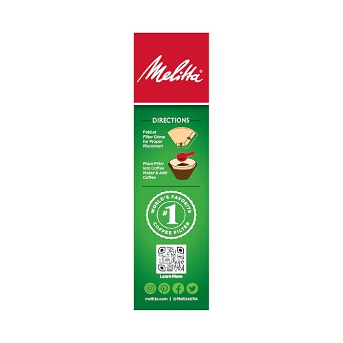 Image of Melitta #4 Unbleached Coffee Filters, Premium, Natural Brown, Flavor Enhancing Coffee Filters for 8-12 Cup Coffee Makers, Kosher Certified, Compostable, 100 Count (Pack of 1)