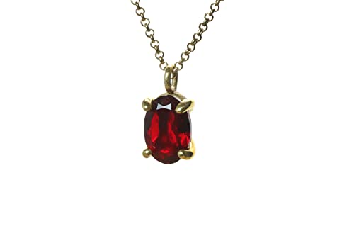 Collier grenat vibrant en pendentif poire, le cadeau idéal pour la naissance de janvier