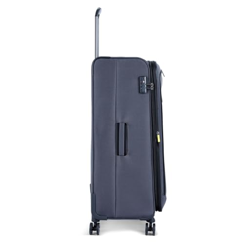 Image of DELSEY PARIS Priscilla 82 cms Large Check-in Polyester Soft Sided 8 Wheels and Expandable Spinner Suitcase /Trolley Bag for Travel with TSA Lock- Anthracite