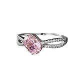 KnSam Par de anillos de oro blanco de 9 K/14 K/18 K, diseño hueco de 4 garras, anillo con moissanite 750/585/375 oro, talla 47-70, Oro blanco de 18 quilates (750), Moissanita Laboratorio Creado