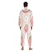 Yuiboo Strawberry & White Delicate FloralAdults Funny One Piecing Pajamas for Women Costumes Hooded