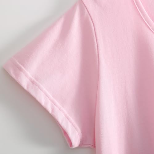 Image of PNAEONG 3 Pack Women's Cotton Nightgown Short Sleeve Shirt Print Sleepdress