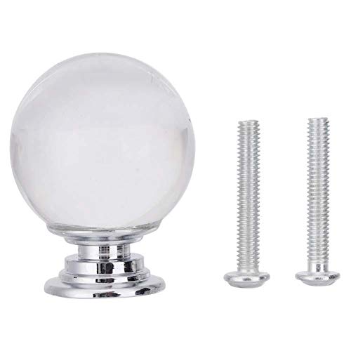 FTVOGUE Clear Crystal Glass Door Knobs Ball Shape Crystal Glass Pull Handle Cabinet Drawer Cupboard Knob 30mm