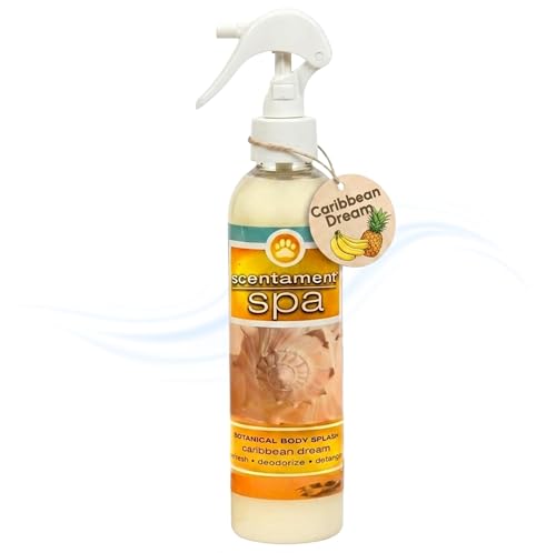 Image of Best Shot Scentament Spa Botanical Body Splash, Pet Deodorizing Spray for Dogs & Cats, Conditioning Body Spray with Caribbean Dream Splash, Gentle Grooming Finishing Mist, 8 fl oz