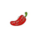 Red Chili Pepper Enamel Brooch for Women Men Funny I Feel God in This Chili's Tonight Words Pam Office TV Show Badge Brooches Pins Novelty Vegetable Food Lapel Pin Backpacks Clothes Bags Jackets Hat