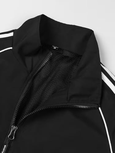 Image of THIRD QUADRANT Jackets || Jacket for men || Lightweight baseball Outwear Jacket with black and whie stripe
