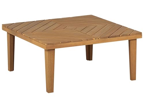 Beliani Table Basse de Jardin Claire en Bois d'Acacia 70 x 70 cm Moderne UV Résistant Baratti