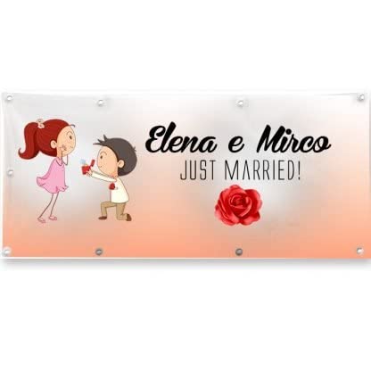 BANNER STRISCIONE MATRIMONIO - OGGI SPOSI MOD 4 - PERSONALIZZATO CARTA/PVC