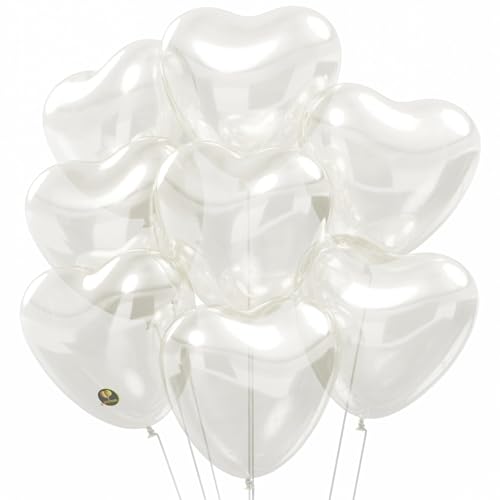 Image of AFTERLOON Biodegradable Balloons 24 pcs Clear Transparent 12 Inch Heart Shaped, Natural Rubber Latex Plastic-Free Alternative Durable Thickened Extra Strong Helium Float, Proposal Marriage Wedding