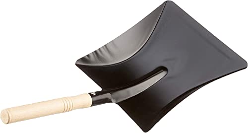Large 9 Wooden Handel Black Metal Steel Coal Ash Shovel for Fireplace and Dustpan
