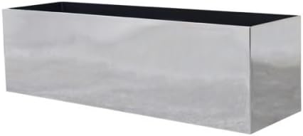 American Essence EP-AEMES-CHR-24 24 x 7 x 7 in. Mesa Rectangle Planter44; Reflective Chrome