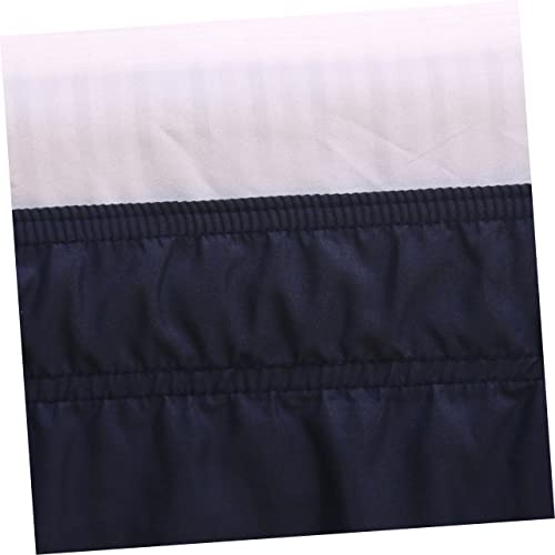 Funda de cama con falda plisada azul oscuro para colchón twin 4