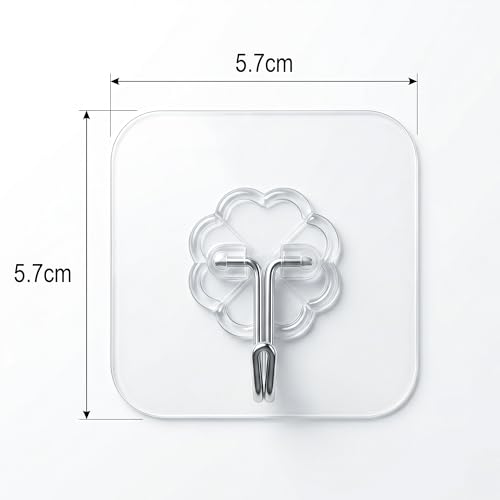 Image of CLAPONE Adhesive Hooks for Hanging /Wall Hook /Towel Coat Hooks /Without Drilling /Transparent Hook for Bathroom /Kitchen /Towel /Coat /Door /Outdoor Use /Wall /Home Improvement (Transparent, 30 Piece)