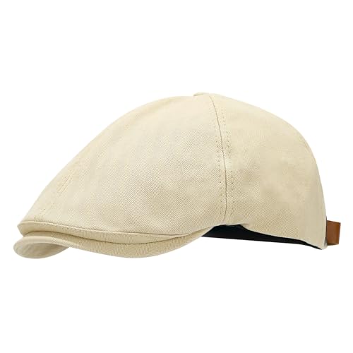 Image of YAMEIZE Stylish Cotton Flat Cap for- Men Women Ivy Newsboy Baker Boy's Peaky Cap Cabbie Beret Hat Flat Cap Driving Outdoor