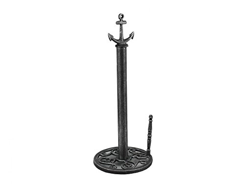 Antique Silver Cast Iron Anchor Paper Towel Holder 16 Inch - Anchor Decoration - Beach Kitchen Decorating #TOP25