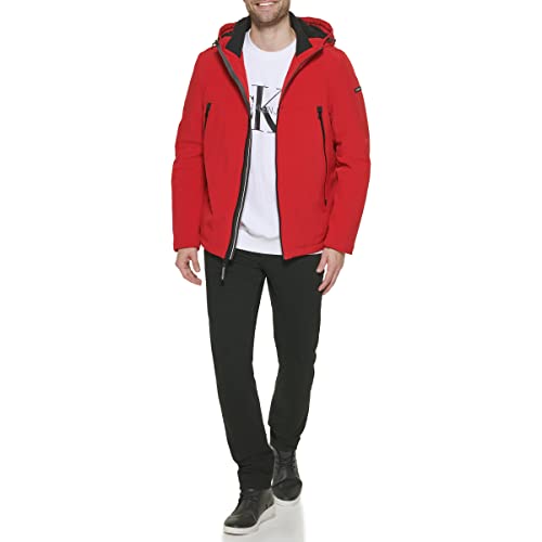 Image of Calvin Klein Men's Winter Coats - Sherpa-lined Hooded Soft Shell Jacket