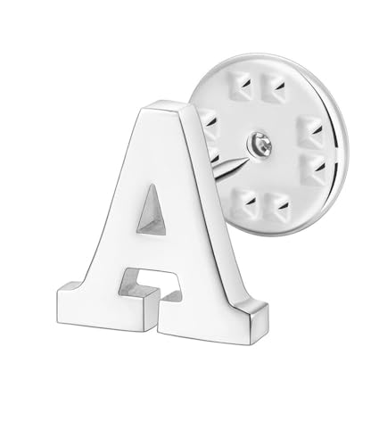 Image of vmcoatdu A-Z Initial Pins 26 Letters Pins 18K Gold Plated and Silver Tone Metal Brooch Breastpin Badge