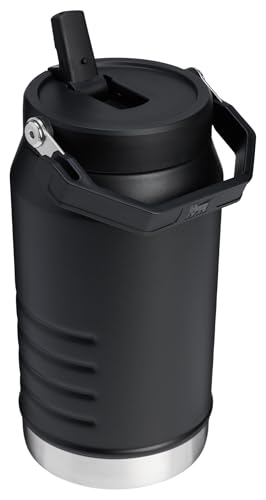 Image of STANLEY IceFlow Flip Straw 2.0 Jug, 64 oz, Black 2.0 | Easy Carry Handle | Twist On Lid and Flip Up Straw | Leakproof Water Bottle | Insulated Stainless Steel | BPA-Free