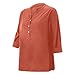Linen Shirts Summer Button Down Tops Short Sleeve Dressy Casual Blouses Oversized Tshirts 2025 Tunic Top (Orange, XXXL)