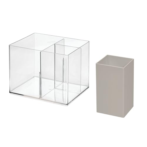 INTERDESIGN The Home Edit Series, 3-komorowy organizer do włosów, silikon i tworzywo sztuczne pochodzące z recyklingu