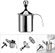 Schaumbereiter, Edelstahl-manueller Milchaufschäumer, manuell betriebener Milchschaum-Maker, mit doppeltem Schaumbildschirm, für Cappuccino Kaffee Latte heiße Schokolade (400ML)