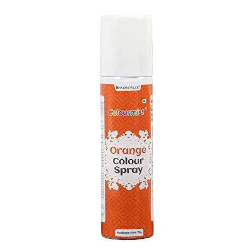 Colourmist Premium Edible Colour Spray (Orange), 100ml | Cake Decorating Spray Colour for Cakes, Cookies, Cupcakes Or Any Consumable For A Dazzling Effect, Orange