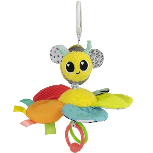 LAMAZE Clip On Car Seat and Stroller Toy - Buzzy The Bee - Crinkle Car Seat and Stroller Toys - Sensory Travel Toys for Babies - Infant Toys Ages 0...