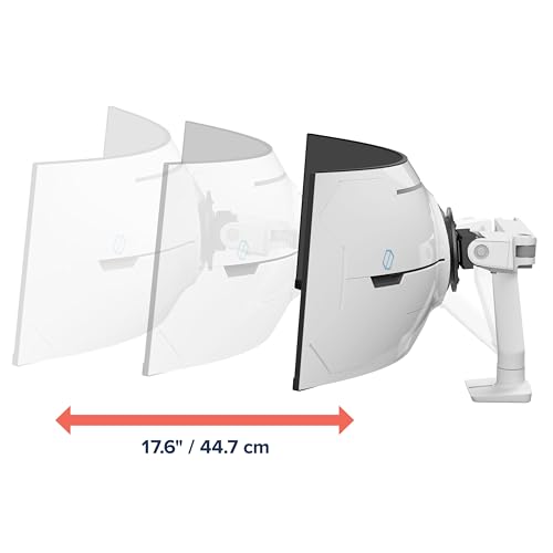 Image of Ergotron - HX VHD Premium Heavy Duty Gaming Monitor Arm, Single Monitor Desk Mount - for 1000R Curved Ultrawide Monitors Up to 57 Inches, 9-14 Inches Depth, VESA 75x75mm or 100x100mm - White
