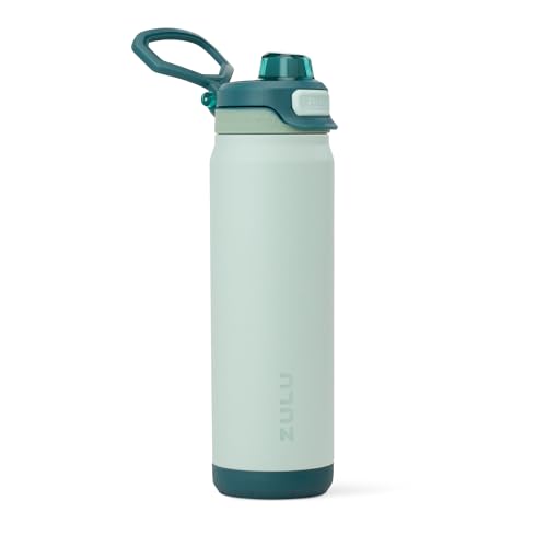 Image of ZULU Powerfill Pro 24oz Stainless Steel Water Bottle with Quick Fill Lid, Triple Walled Vacuum Insulated Metal, Leak Proof Locking Lid, Sip and Chug, Reusable BPA Free, Evergreen