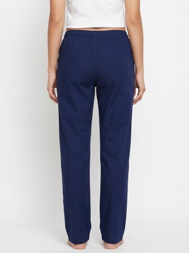 Image of Women's Cotton Linen Solid Lounge Bottom Plus Size Pant Pyjamas for Women Sleepwear Regular Fit Casual Trousers